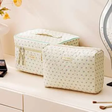 Functional Floral Makeup Bags for Travel and Organization