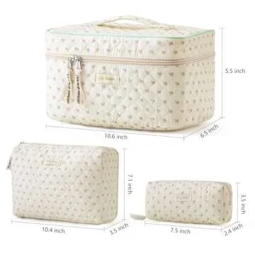 Functional Floral Makeup Bags for Travel and Organization