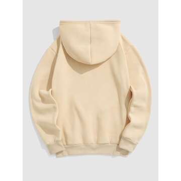 ZAFUL Men's Hooded Sweatshirt Graphic Colorblock Two Tone Fleece Lined Pullover Thermal Hoodie (YELL...