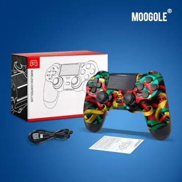 MOOGOLE Wireless PS4 Controller with Dual Motors & Gyro