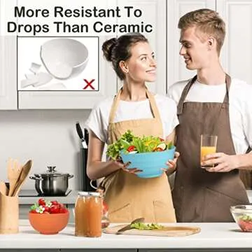 Kitchen Dinnerware Set, fufsxdy 20 Pcs Unbreakable Dinner Plates, Dessert Plates, Cereal Bowls, Cups for Camping Picnic, Dishwasher Microwave Safe Plates and Bowls sets, Kids & Adult