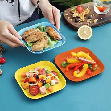 Kitchen Dinnerware Set, fufsxdy 20 Pcs Unbreakable Dinner Plates, Dessert Plates, Cereal Bowls, Cups for Camping Picnic, Dishwasher Microwave Safe Plates and Bowls sets, Kids & Adult