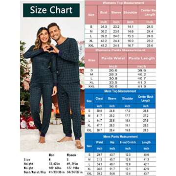 Ekouaer Couples Pajamas Set Stylish & Comfortable Sleepwear