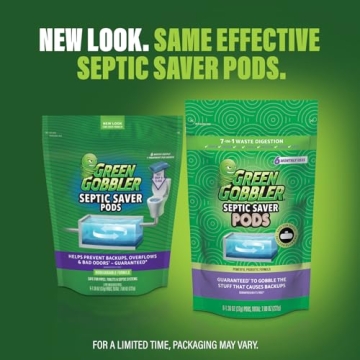 Green Gobbler Septic Tank Treatment Packets - 6 Month Supply