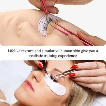 Maitys 2 Boxes 6 Pairs Replacement Eyelids for Mannequin Head Removable Realistic Eyelids with Eyelashes Mannequin Head for Eyelash Training Practice Makeup Eyelash Extensions(Tan Color)