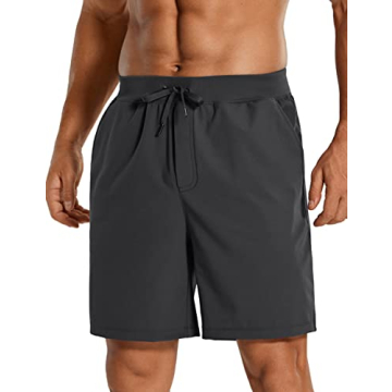 CRZ YOGA Men's Four-Way Stretch Workout Shorts - 7'' Soft Durable Casual Athletic Shorts with Pocket...