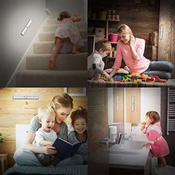 OXYLED Cabinet Lights Remote Control, Dimmable 10-LED Wireless Under Cabinet Lighting, Battery Operated Closet Light, LED Night Light Bar with Magnetic Strip for Closet, Cabinet, Wardrobe (3 Pack)