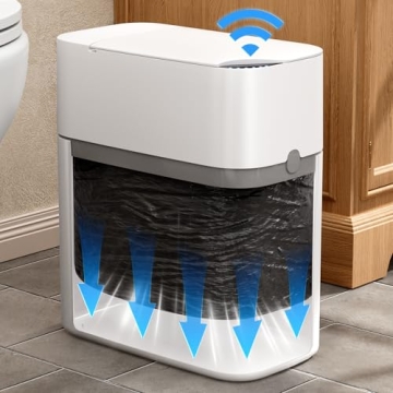 CTIME Motion Sensor Bathroom Trash Can with Smart Features
