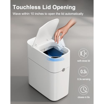 CTIME Motion Sensor Bathroom Trash Can with Smart Features