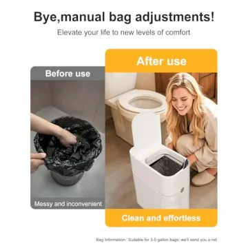 CTIME Motion Sensor Bathroom Trash Can with Smart Features