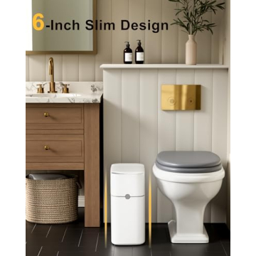 CTIME Motion Sensor Bathroom Trash Can with Smart Features