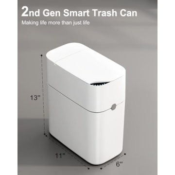 CTIME Motion Sensor Bathroom Trash Can with Smart Features