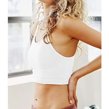 Sunzel Free to Be Tank, Ribbed Crop Tops for Women Summer Tank Tops Cute No pad Racerback Camisole C...