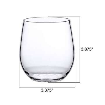 Amazing Abby - Cindy - 14-Ounce Unbreakable Tritan Wine Glasses (Set of 6), Plastic Stemless Wine Tumblers, Reusable, BPA-Free, Dishwasher-Safe, Perfect for Poolside, Outdoors, Camping, and More