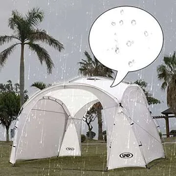 UNP Pop Up Canopy 12 X 12ft Easy Beach Tent with UPF50+ Side Wall, Ground Pegs, and Stability Poles, Sun Shelter Rainproof, Waterproof for Camping Trips, Backyard Fun, Party Or Picnics(White).