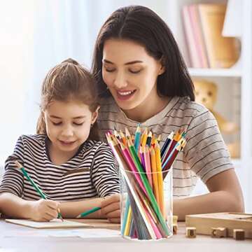 2 Pieces Clear Acrylic Pen Holder Round & Pencil Cup Clear Makeup Bush Holder Acrylic Desktop Stationery Organizer for Office, School, Home, Desk Accessories - 2 Pack, Round