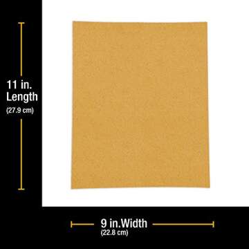 Dura-Gold Premium 9" x 11" Gold Sandpaper Sheets, 60 Grit (Box of 6) - Wood Furniture Woodworking, A...
