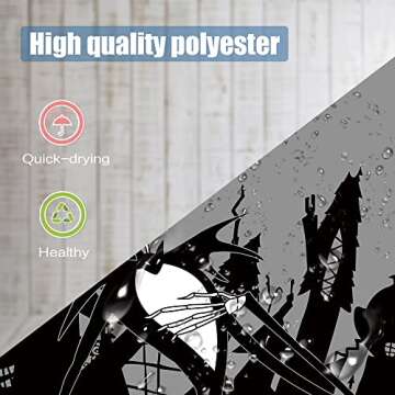 Jack Skull Moonlight Madness Theme Fabric Happy Halloween Shower Curtain Sets Kids Bathroom Halloween Decor with Hooks Waterproof Washable 72 x72 inches Black and White