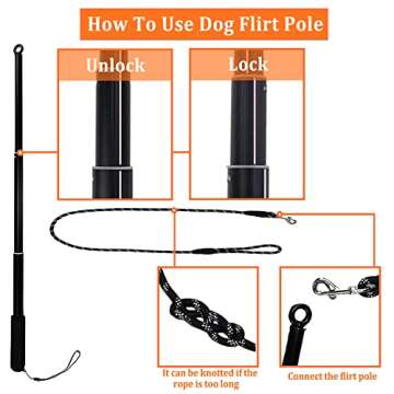 ASOCEA Flirt Pole for Dogs - Interactive Tug Toy