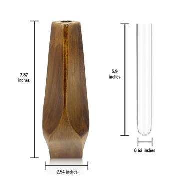 Wooden Handmade Flower Vase, Natural Texture Japanese Nordic Design Vase, Retro High-end Wabi-Sabi Dried Flower Decor Vase, Aesthetic Room Décor, Farmhouse Spring Summer Home Décor, Idea Gift