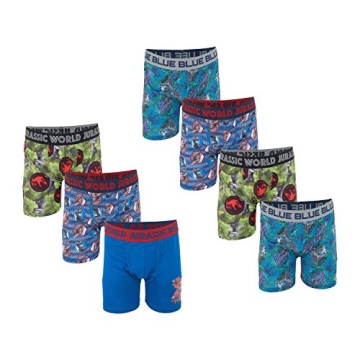 Jurassic World Boys Multipacks - T-Rex, Raptor & Triceratops Boxer Briefs, Sizes 4-12, 7-Pack