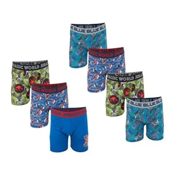 Jurassic World Boys Multipacks - T-Rex, Raptor & Triceratops Boxer Briefs, Sizes 4-12, 7-Pack