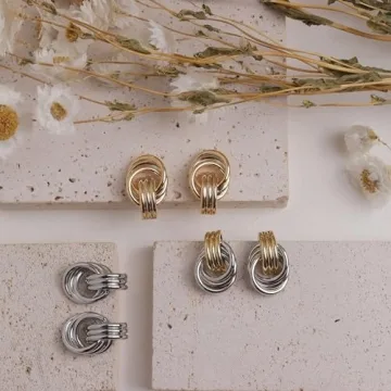 Elegant JeanBeau Gold Silver Knot Earrings for Women