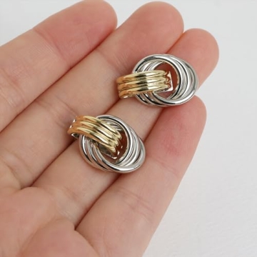 Elegant JeanBeau Gold Silver Knot Earrings for Women