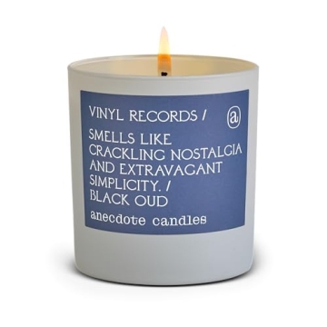 Anecdote Candles ‘Vinyl Record’ Coconut Soy Wax Candle Tumbler | 9 Oz - Black Oud & Sandalwood F...
