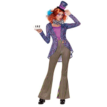 Spirit Halloween Adult Mad Hatter Jumpsuit Costume | Fairytale Costume