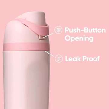 Generic Free-Sip Water Bottles - 20 oz, Insulated Stainless Steel Water Bottle with Straw for Sports and Travel, BPA-Free, Pink color