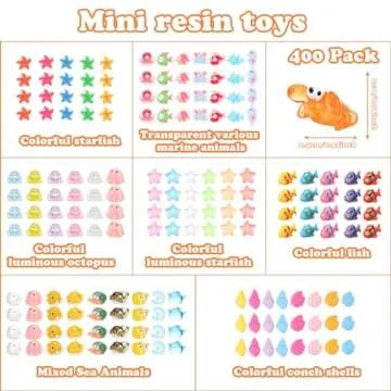 Barydat 400 Pcs Mini Resin Animals Figures for Pranks and Crafts
