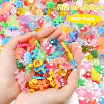 Barydat 400 Pcs Mini Resin Animals for Decor Crafts Party