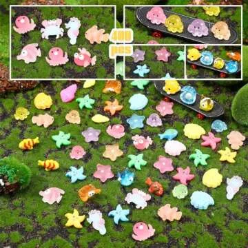 Barydat 400 Pcs Mini Resin Animals for Decor Crafts Party