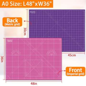 Cutting Mat A0 - 36" x 48" Self Healing Double-Sided Craft Mat for Creative Projects