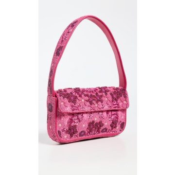 STAUD Women's Tommy Floral Pink Leather Bag