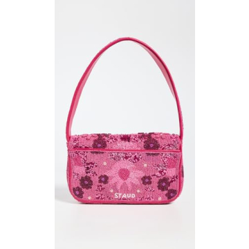 STAUD Women's Tommy Floral Pink Leather Bag