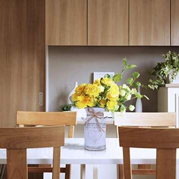 HIDERLYS 7.5" High Decorative Vase with Unique Heart-Shaped and Rope Design, Galvanized Finish- Rustic Decorated for Living Room, Bedroom, Kitchen (Grey)