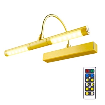 BIGLIGHT Wireless Battery Powered Bright LED Picture Light with Remote Control, 13 Inch Swivel Light...