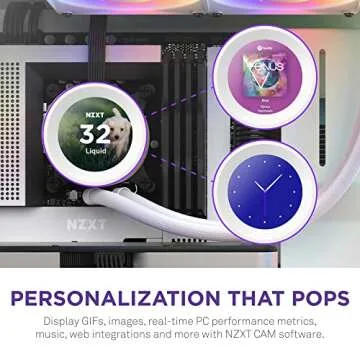 NZXT Kraken Elite 360mm RGB AIO CPU Liquid Cooler with Customizable LCD Display, High-Performance Pu...