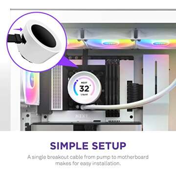 NZXT Kraken Elite 360mm RGB AIO CPU Liquid Cooler with Customizable LCD Display, High-Performance Pump, and 3 RGB Fans - White