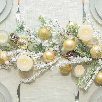 KI Store Gold Christmas Balls 34pcs 2.36-Inch Christmas Tree Decoration Ornaments for Xmas Tree Holiday Wreath Garland Decor Ornaments Hooks Included