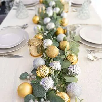 KI Store Gold Christmas Balls - 34pcs Shatterproof Ornaments