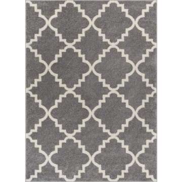Well Woven Sydney Lattice Grey Area Rug, 7'10" X 10'6"