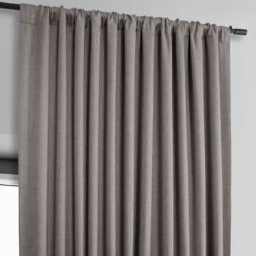 HPD Half Price Drapes Faux Linen Textured Room Darkening Curtains for Bedroom 96 Inches Long (1 Panel), 100W X 96L Extra Wide Curtains for Living Room Home Decor, Mink