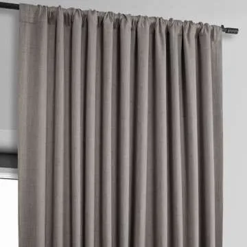 HPD Half Price Drapes Faux Linen Textured Room Darkening Curtains for Bedroom 96 Inches Long (1 Panel), 100W X 96L Extra Wide Curtains for Living Room Home Decor, Mink