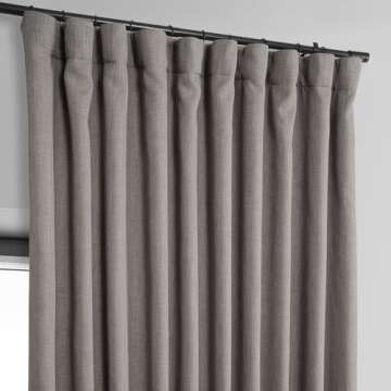 HPD Half Price Drapes Faux Linen Textured Room Darkening Curtains for Bedroom 96 Inches Long (1 Panel), 100W X 96L Extra Wide Curtains for Living Room Home Decor, Mink