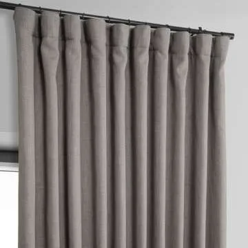 HPD Half Price Drapes Faux Linen Textured Room Darkening Curtains for Bedroom 96 Inches Long (1 Panel), 100W X 96L Extra Wide Curtains for Living Room Home Decor, Mink