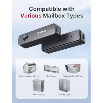 X-Sense Smart Mailbox Alarm, Wireless Long Range Mailbox Alert, Mailbox Sensor with SBS50 Base Station for Delivered Mail, SMA11