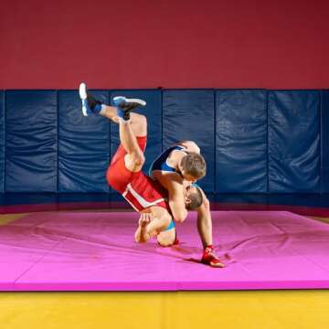 BalanceFrom All Purpose 4'x10'x2" Extra Thick High Density Anti Tear Gymnastics Gym Folding Exercise Aerobics Mats, Pink